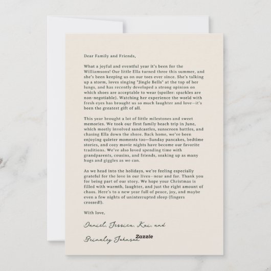 Elegante "Joy to the World" Multi-Photo Faux-Folie Feestdagenkaart (Achterkant)