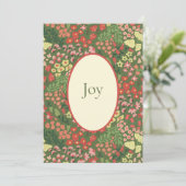 Elegante JOY Vakantie Flat Card – Eigen Bericht Feestdagenkaart (Staand voorkant)