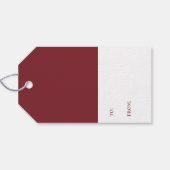 Elegante Joyful Bourgondische Script Vakantie Cadeaulabel (Achterkant Horizontaal)