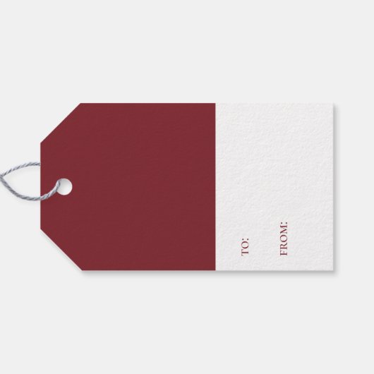 Elegante Joyful Bourgondische Script Vakantie Cadeaulabel (Achterkant Horizontaal)