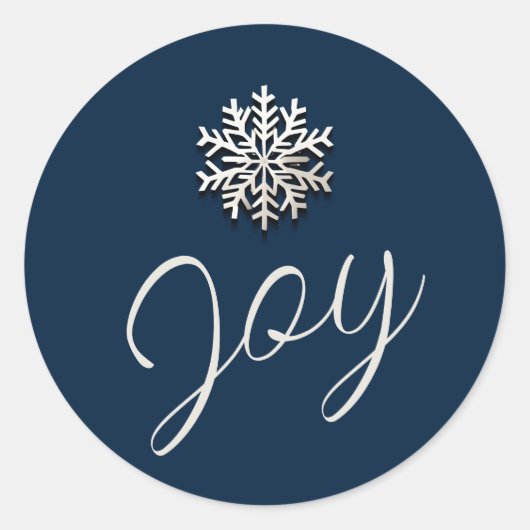 Elegante Joyful Snowflake Sticker (Voorkant)