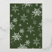 Elegante Joyvolle Scriptie Familie Foto Sneeuwvlok Folie Feestdagenkaart (Achterkant)