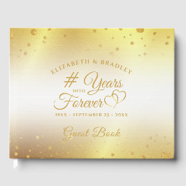 Elegante jubileum gouden harten JAAR NAAR ONEINDIG Gastenboek