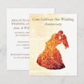 Elegante jubileum uitnodiging, Golden Couple Kaart (Voorkant / Achterkant)