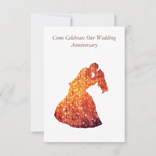 Elegante jubileumuitnodiging, Gouden Paar Kaart (Voorkant)