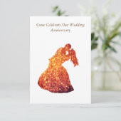 Elegante jubileumuitnodiging, Gouden Paar Kaart (Staand voorkant)