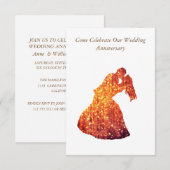 Elegante jubileumuitnodiging, Gouden Paar Kaart (Voorkant / Achterkant)