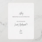 Elegante junior bruidsmeisje vraag goud folie kaar folie uitnodiging (Achterkant)