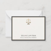Elegante juridische schaal notitiekaartje (Voorkant)