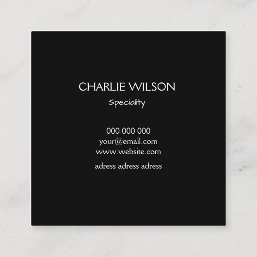 Elegante jurist zwart gouden folie gestreepte verf vierkante visitekaartje (Achterkant)