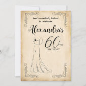  elegante jurk 60ste verjaardagsfeest kaart (Voorkant)