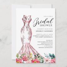 Elegante jurk illustratie met bruids douche