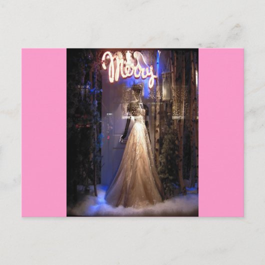 Elegante jurk NYC Holiday Window Display Feestdagenkaart (Voorkant)