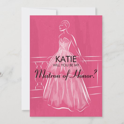 Elegante jurk Wil je mijn getuige zijn kaart (Voorkant)