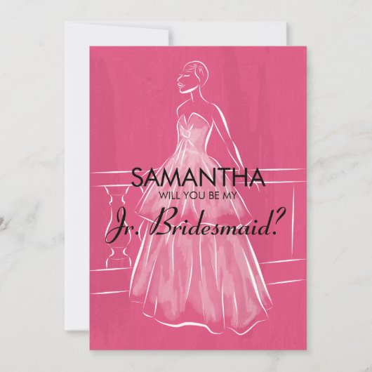 Elegante jurk wordt u Jr. bruidsmeisje Kaart (Voorkant)
