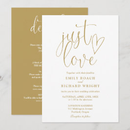 Elegante Just Love All In One Gouden Trouw Kaart