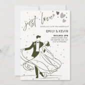 Elegante "Just Love" bruiloft Kaart (Voorkant)