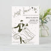 Elegante "Just Love" bruiloft Kaart (Staand voorkant)