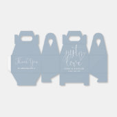 Elegante Just Love Heart Dusty Blue Wedding Bedankdoosjes (Uitgevouwen)
