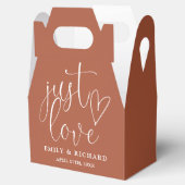Elegante Just Love Heart Terracotta bruiloft Bedankdoosjes (Geopend)