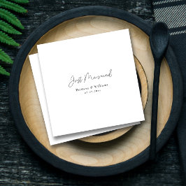 Elegante 'Just Married' bruiloft - gepersonaliseer Servet