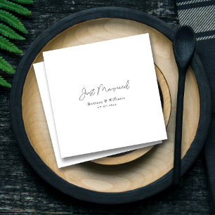 Elegante 'Just Married' bruiloft - gepersonaliseer Servet