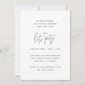 Elegante Just Married bruilofts receptie feest fot Kaart (Achterkant)