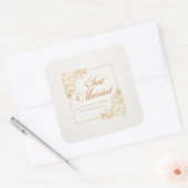 Elegante Just Married Huwelijk | Sticker Zegel (Envelop)