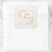 Elegante Just Married Huwelijk | Sticker Zegel (Tas)