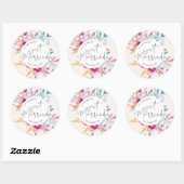 Elegante Just Married Huwelijk | Sticker Zegel (Vel)
