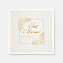 Elegante Just Married Trouwdag | Papieren serviet