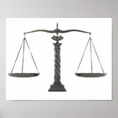 Elegante justitieschalen poster (Voorkant)