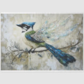 Elegante juweel verfraaid Bird Art Decoupage Tissuepapier (Voorkant)