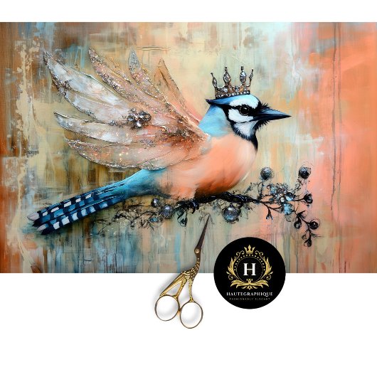 Elegante juweel verfraaid Bird Art Decoupage Tissuepapier