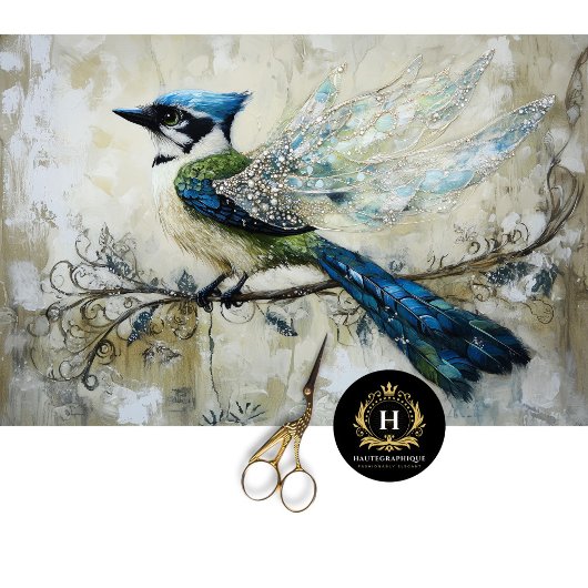 Elegante juweel verfraaid Bird Art Decoupage Tissuepapier