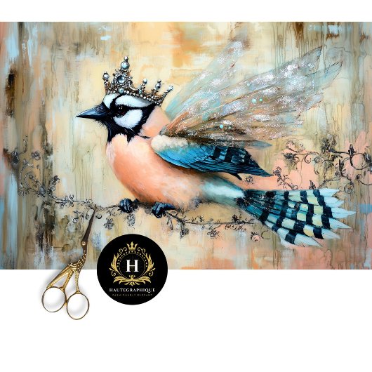 Elegante juweel verfraaid Bird Art Decoupage Tissuepapier
