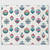  Elegante Juwelen Kerstversieringen Cadeaupapier (Vlak)