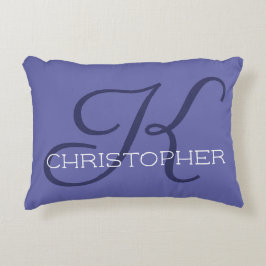 Elegante K Initiaal Naam Blauwe Periwinkle Accent Kussen