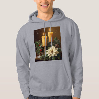 Elegante kaars kerst hulst dennenboom warm festief hoodie