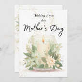 Elegante kaars sympathiekaart voor Moederdag (Voorkant / Achterkant)