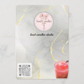 Elegante Kaars Visitekaartje | Soul Candles Studio Menu (Voorkant)