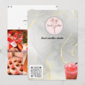 Elegante Kaars Visitekaartje | Soul Candles Studio Menu (Voorkant / Achterkant)