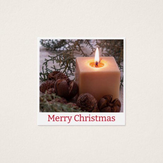 Elegante kaars zorg instructies dank u kaart (Voorkant)