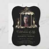 Elegante Kaarsen Frame Foto Viering van het Leven Kaart (Voorkant)