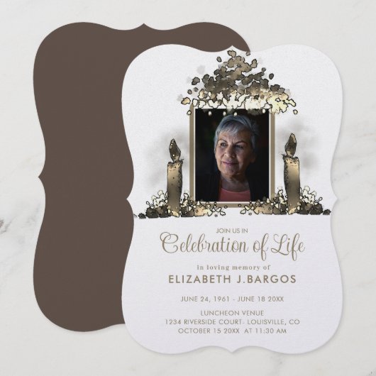 Elegante Kaarsen Frame Foto Viering van het Leven Kaart (Voorkant / Achterkant)