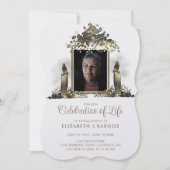 Elegante Kaarsen Frame Foto Viering van het Leven Kaart (Voorkant)