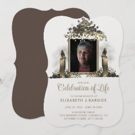 Elegante Kaarsen Frame Foto Viering van het Leven Kaart