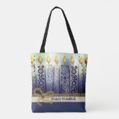 Elegante kaarsen Happy Chanoeka Tote Bag (Achterkant)