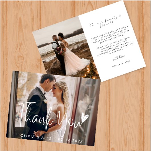 Elegante kaart met dankwoord