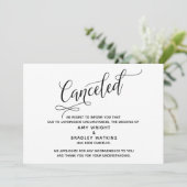 Elegante kaart ter annulering van de bruiloft (Staand voorkant)